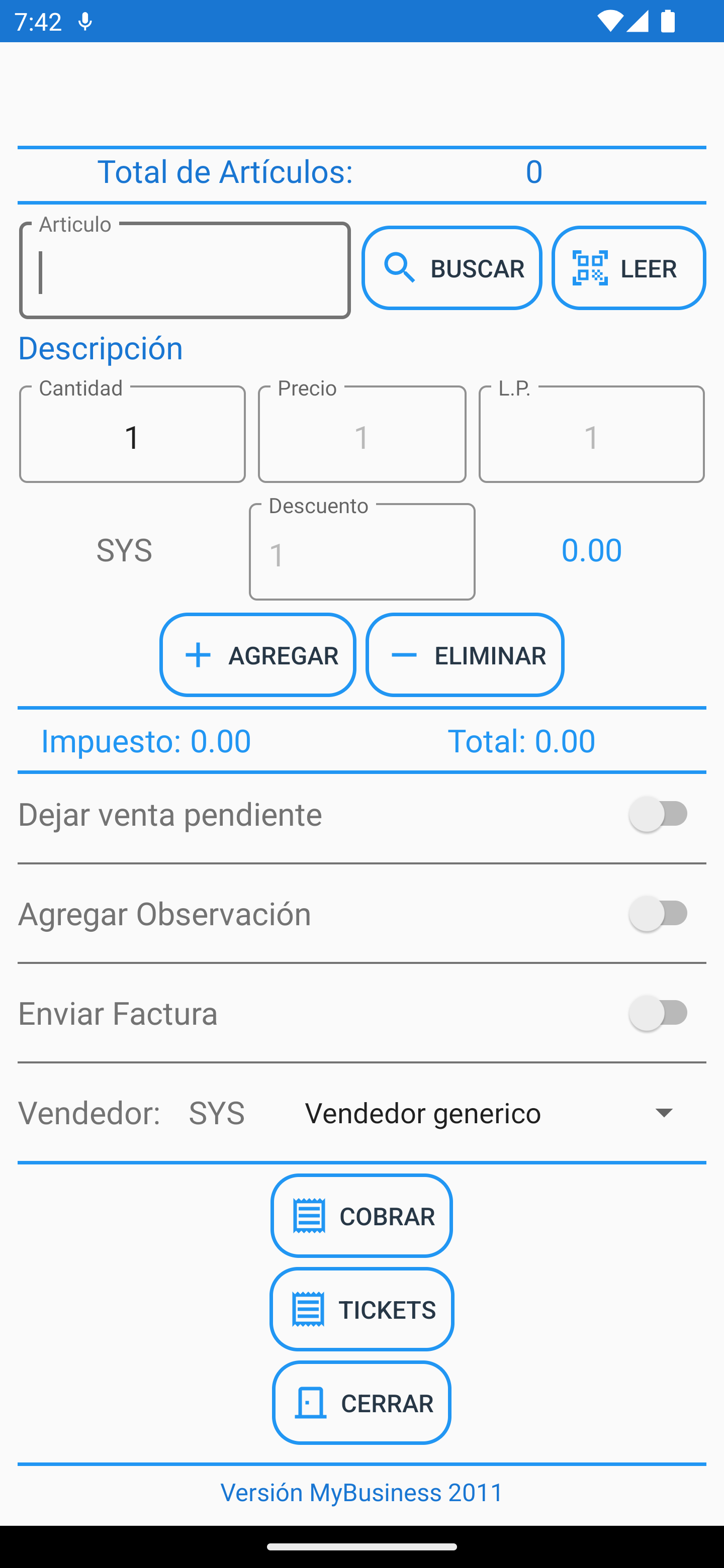 venta en ruta con mybusiness pos 2012